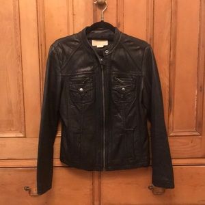 Genuine Leather Michael Kors Black Leathers Jacket